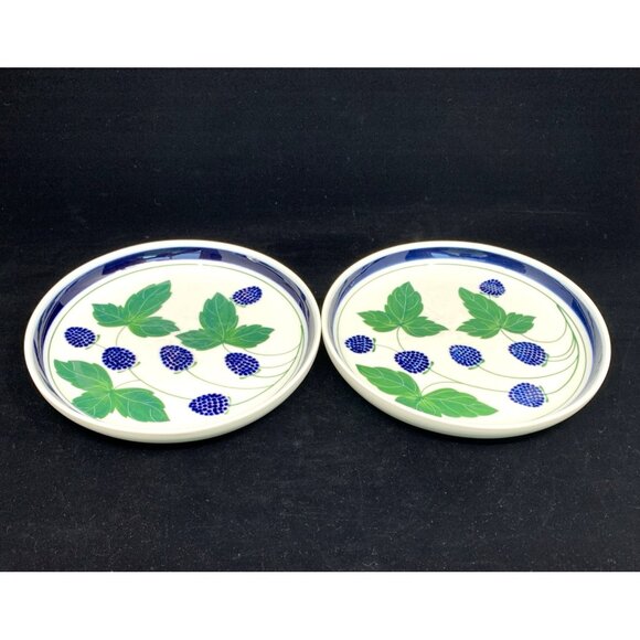 Pair of Dansk Blackberry Salad Plates Philippines 8" Berries Series Discontinued - Picture 2 of 7